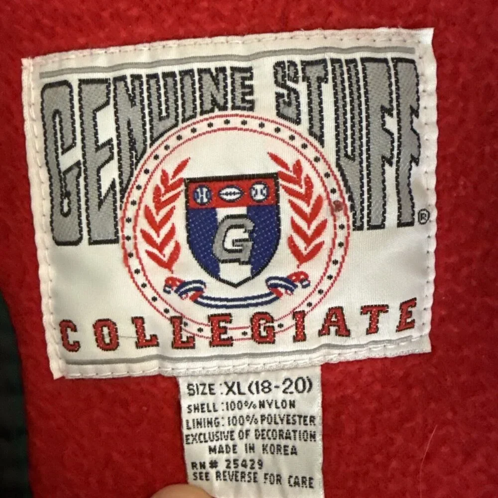 Vintage Nebraska Cornhuskers Windbreaker Jacket Boys XL Black 90s Full Zip Lined